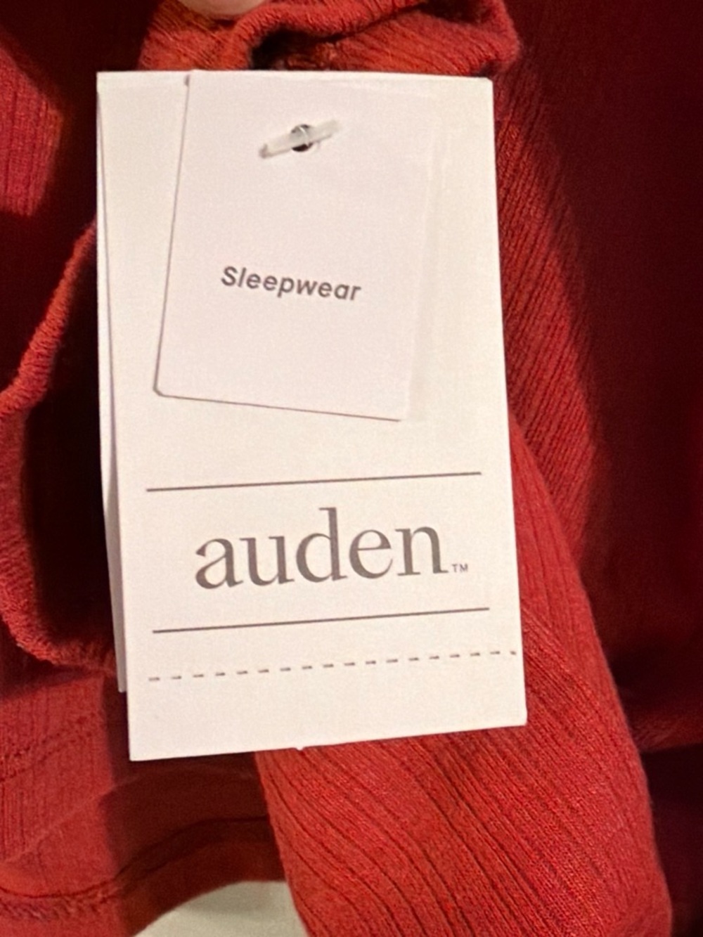 Auden Women’s Ribbed Button-Front sleepwear top only - Burgundy - Picture 3 of 4